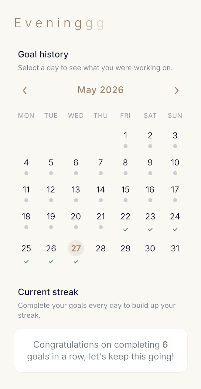 Calendar Streak Feature