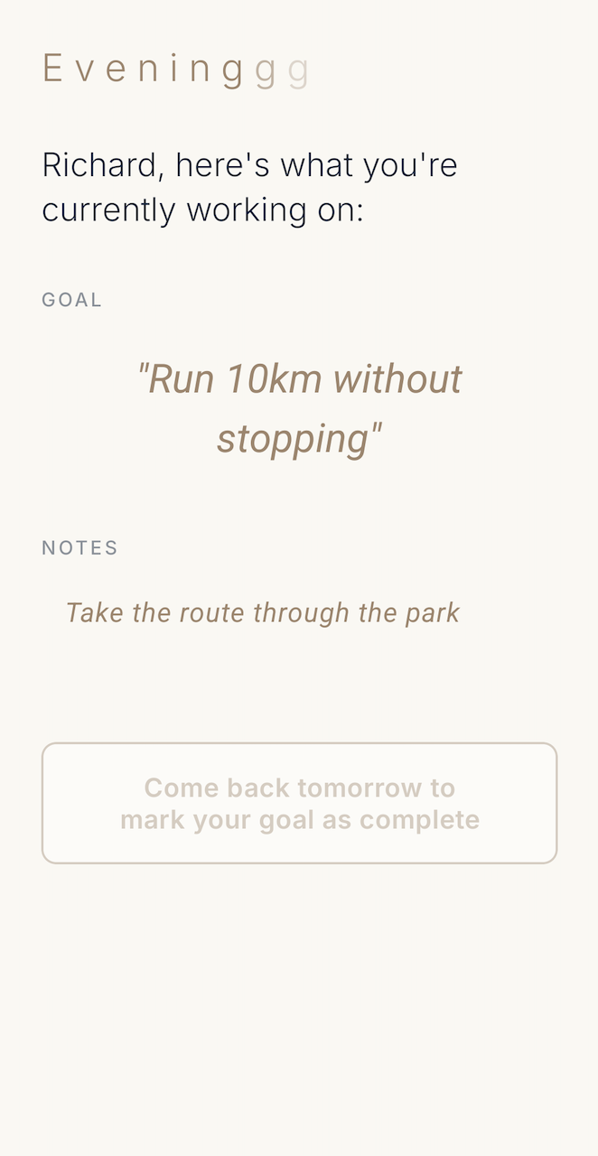 Current Goal Feature