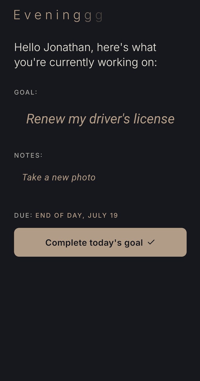 Current goal
